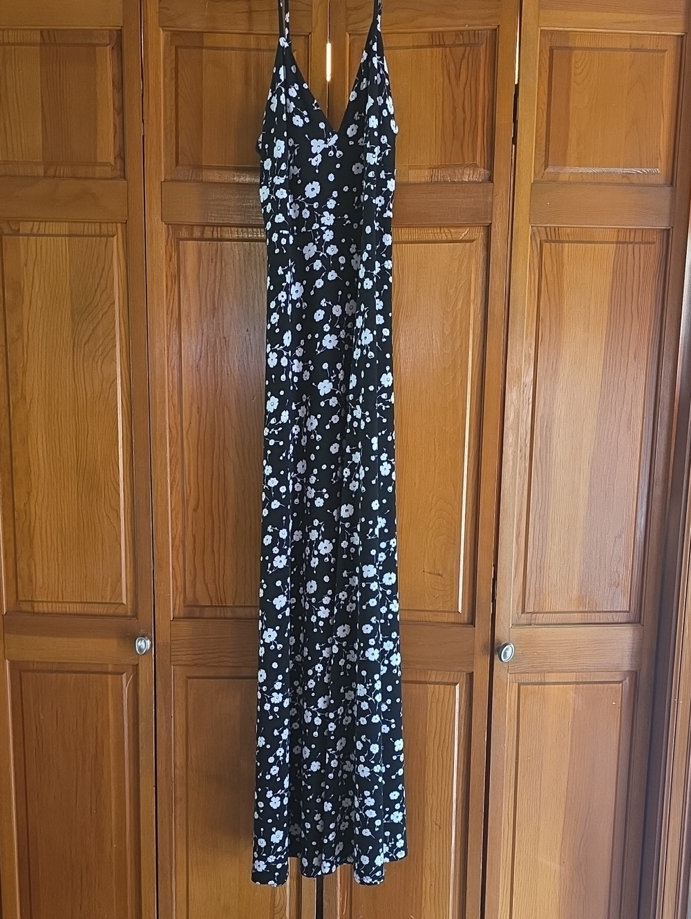 MICHAEL Michael Kors Black Floral Asymmetrical Maxi Dress